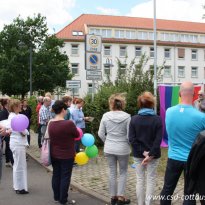 03.07.2017 | Regenbogenflaggenhissung und Ausstellungseröffnung, LASV Cottbus